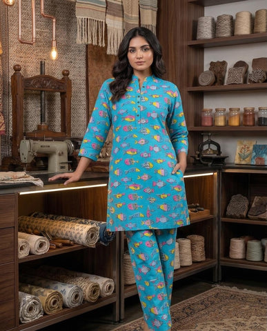 Handblock Pure Cotton Women Coord Set