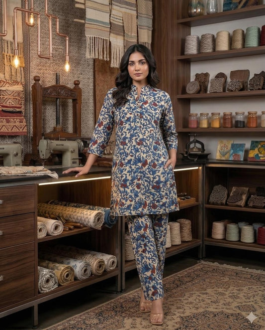 Handblock Pure Cotton Women Coord Set