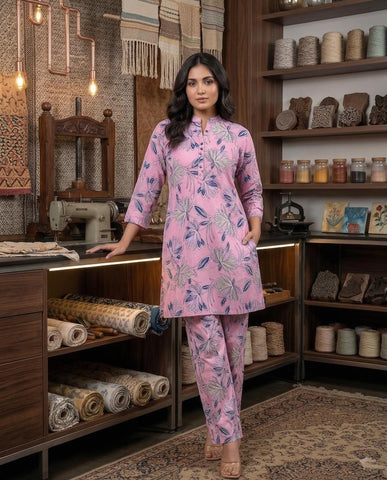 Handblock Pure Cotton Women Coord Set