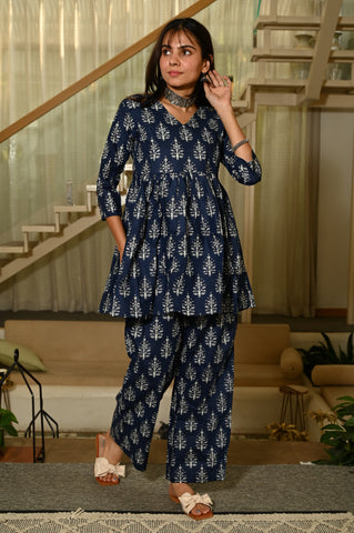 Handblock Pure Cotton Women Coord Set