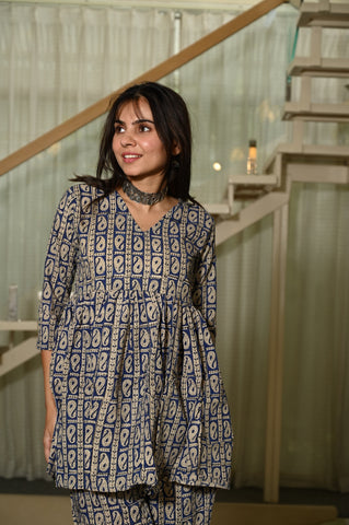 Handblock Pure Cotton Women Coord Set
