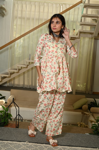 Handblock Pure Cotton Women Coord Set