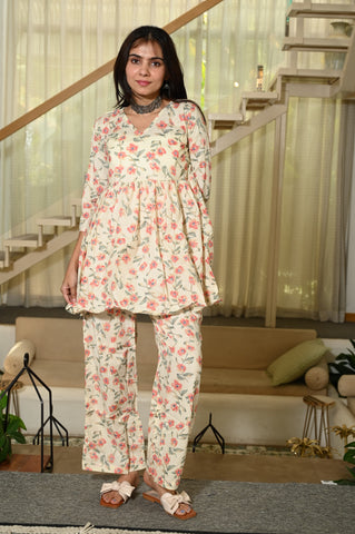 Handblock Pure Cotton Women Coord Set