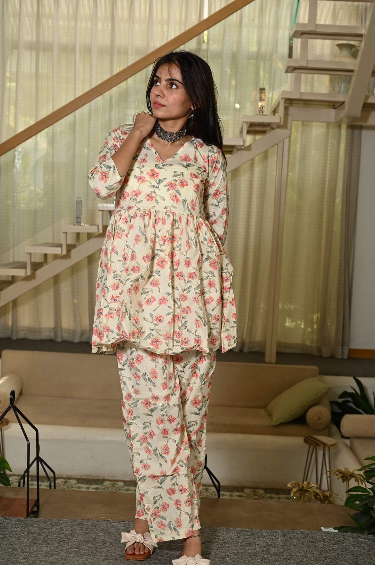 Handblock Pure Cotton Women Coord Set