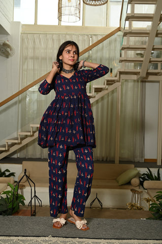 Handblock Pure Cotton Women Coord Set