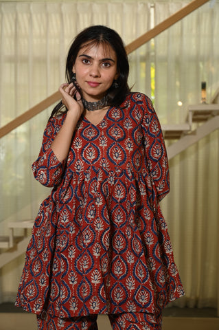 Handblock Pure Cotton Women Coord Set
