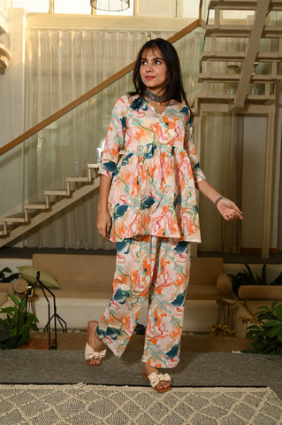 Handblock Pure Cotton Women Coord Set
