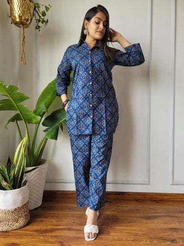 Handblock Pure Women Co-ord set
