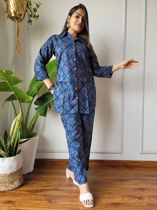 Handblock Pure Women Co-ord set