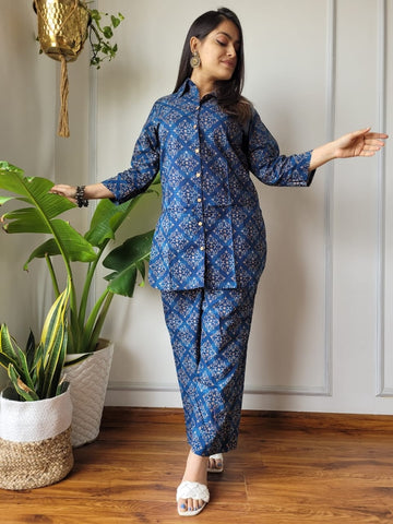 Handblock Pure Women Co-ord set