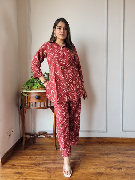 Handblock Pure Women Co-ord set