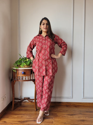 Handblock Pure Women Co-ord set