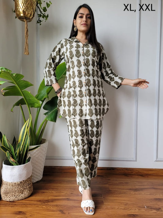 Handblock Pure Women Co-ord set