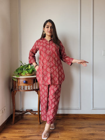 Handblock Pure Women Co-ord set