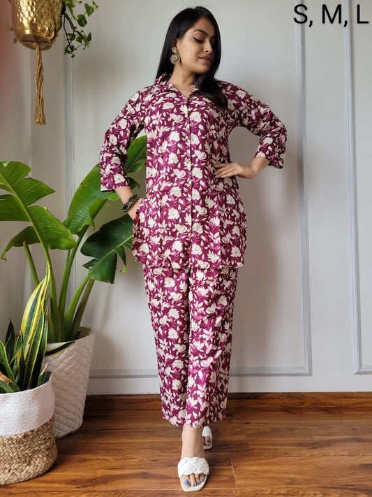 Handblock Pure Women Co-ord set