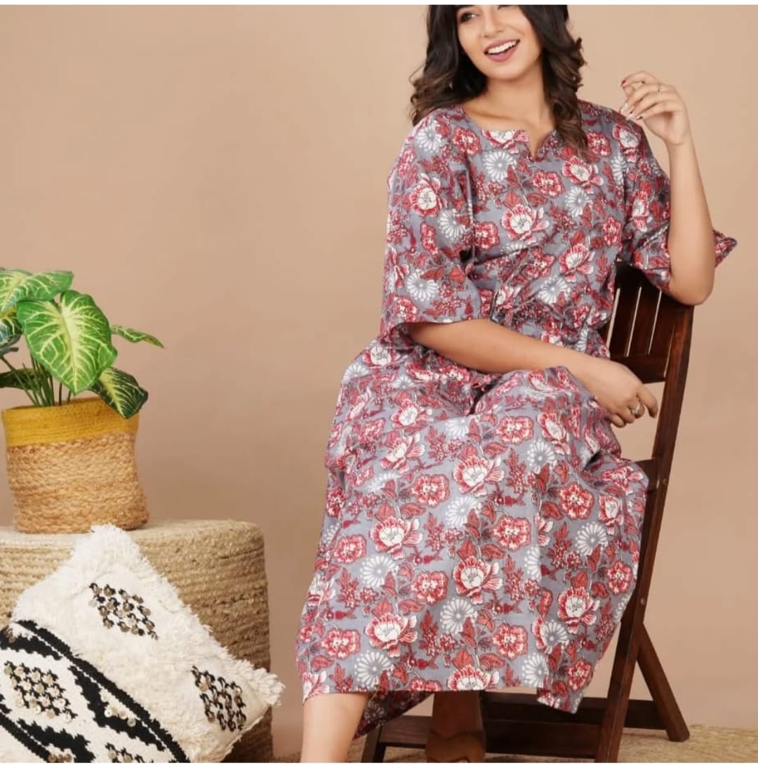 Cotton Printed Women Summer Nighty