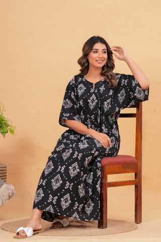 Cotton Printed Women Summer Nighty