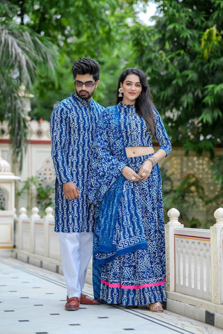Couple Matching Kurta and Lehenga