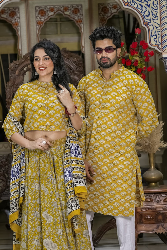 Couple Matching Kurta and Lehenga