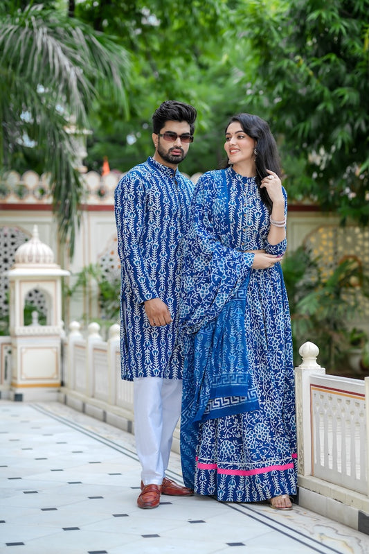 Couple Matching Kurta and Lehenga