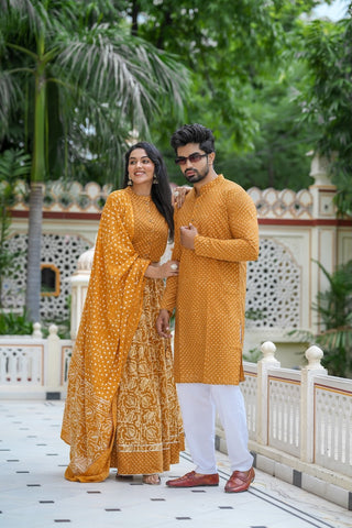 Couple Matching Kurta and Lehenga