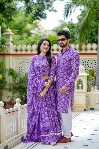 Couple Matching Kurta and Lehenga