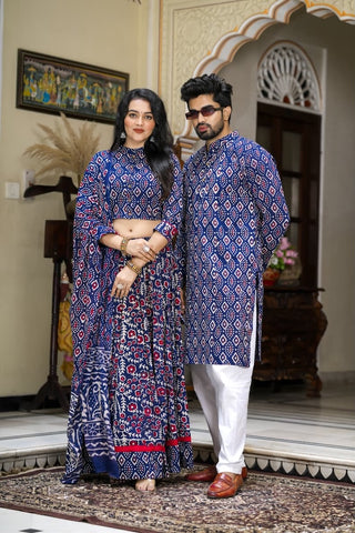Couple Matching Kurta and Lehenga