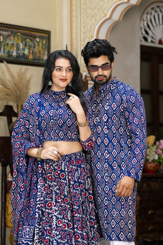 Couple Matching Kurta and Lehenga