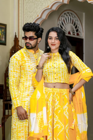 Couple Matching Kurta and Lehenga