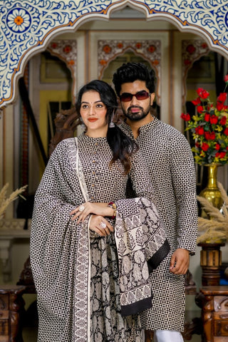Couple Matching Kurta and Lehenga