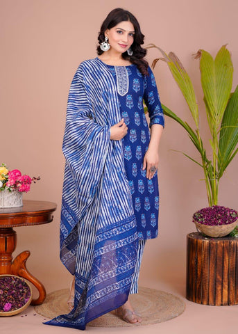 Women’s Cotton Kurti 3 piece suit