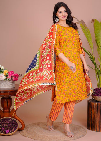 Women’s Cotton Kurti 3 piece suit