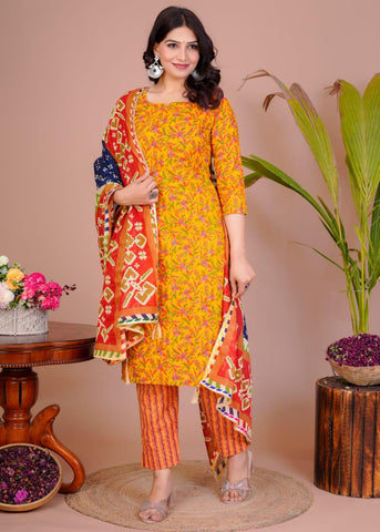 Women’s Cotton Kurti 3 piece suit