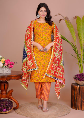 Women’s Cotton Kurti 3 piece suit