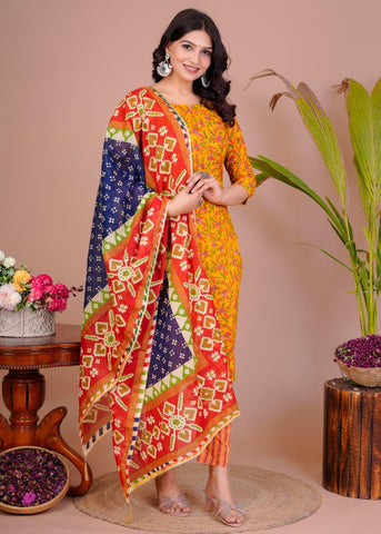 Women’s Cotton Kurti 3 piece suit