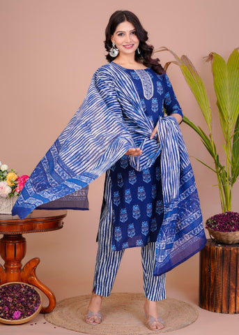 Women’s Cotton Kurti 3 piece suit