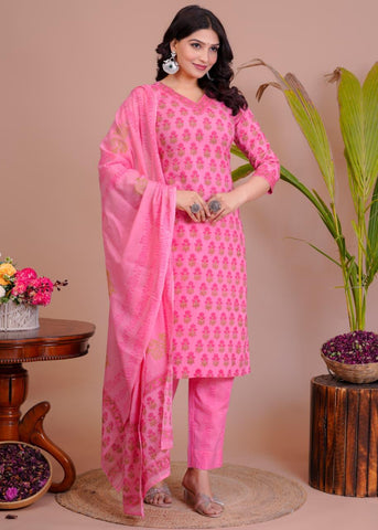 Women’s Cotton Kurti 3 piece suit