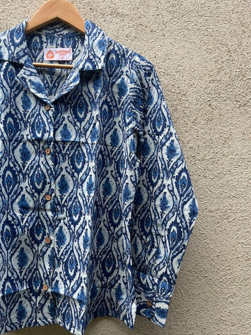 Natural Print Full Sleeve Cotton Shirt for Womens