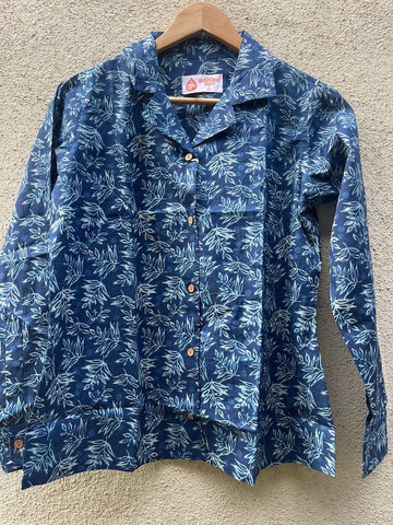 Natural Print Full Sleeve Cotton Shirt for Womens