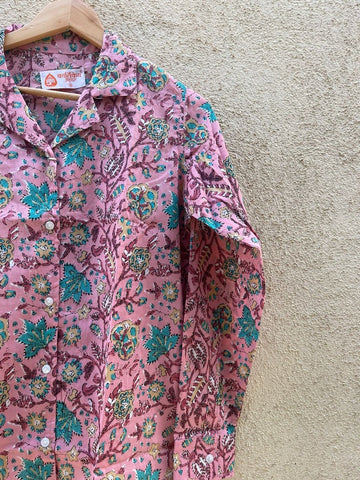 Floral Print Full Sleeve Cotton Shirt for Womens