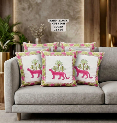 Hand Block Printed 100% Pure Cotton Cushion Covers ( 16*16 )