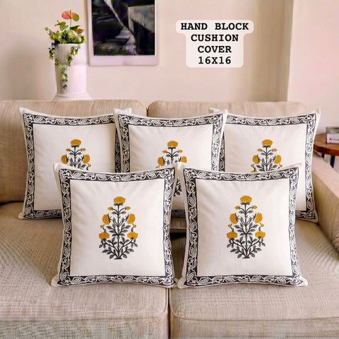 Hand Block Printed 100% Pure Cotton Cushion Covers ( 16*16 )