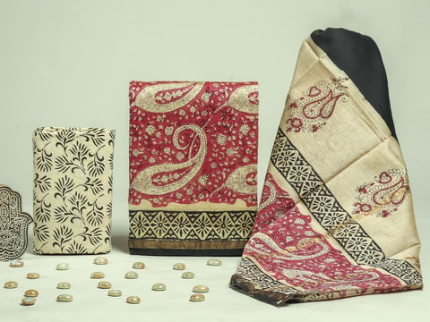 Hand Block Chanderi Silk Dress Materials