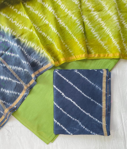 Unstitched Hand Block Print Chanderi Silk Suit