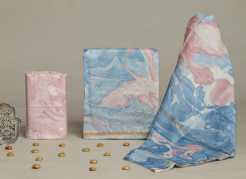 Hand Block Chanderi Silk Dress Materials