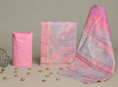 Hand Block Chanderi Silk Dress Materials