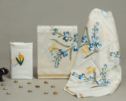 Hand Block Chanderi Silk Dress Materials