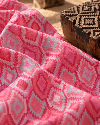 Ikat Print Full Sleeve Cotton Shirt for Men