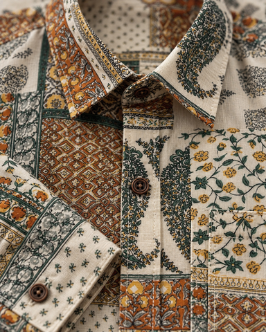 Designer Paisley Geometric Print Men's Shirt