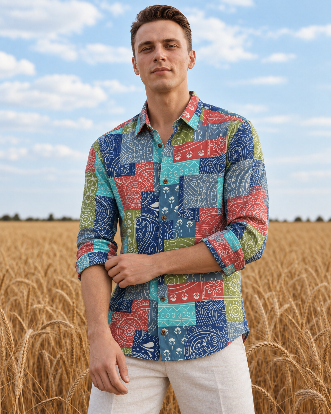 Colorful Stylish Designer Cotton Shirt for Men - Limited Edition
